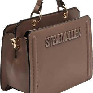 Steve Madden Satchel with Gold Accents Color: MUSHROOM